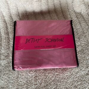 Betsey Johnson Pink Satin Sheet Set